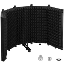LZSIG Microphone Isolation Shield, Foldable Mic Shield with Triple Soundproof...