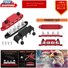 Versatile 12V 250A Bus Bar Terminal Block with Protective Cover for Safe Wiring