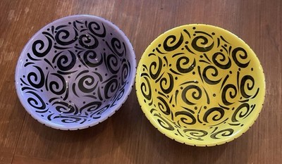 Our Name Is Mud Cereal Bowls By Lorrie Veasey Set Of Two Hand painted