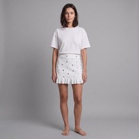 Sandro Women's White Knit Tassels Short Skirt Size 34 FR 4 UK 2 US SFPJU01013