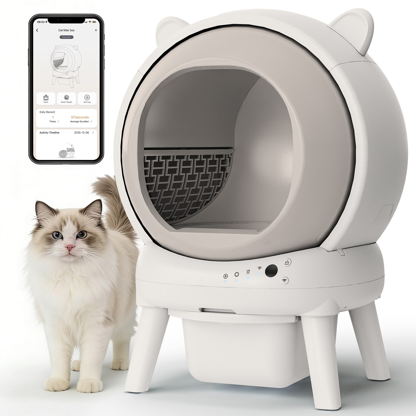Automatic Self-Cleaning Cat Litter Box, Large Capacity for M