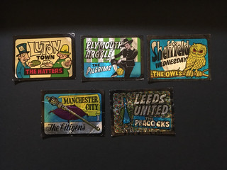 a & bc gum football emblems 1968 x 5 Luton Plymouth Sheff Wed Man City Leeds