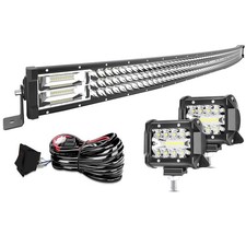32" LED Light Bar Curved T-Former Triple Row 441W Flood Spot Combo Beam Off R...