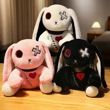 Spooky Gothic Bunny Stuffed Crazy Rabbit Plush Toys, Spooky Gothic Bunny Stuffed