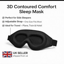 Blackout Eye Mask for Sleeping - Adjustable  3D Sleep Mask for Travel & Night