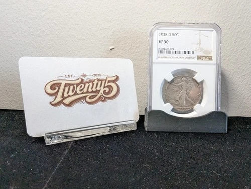 1938-D Liberty Walking Half Dollar Silver NGC VF 30 Certified