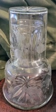 Vintage Etched Glass Tumble Up (Carafe And Glass)