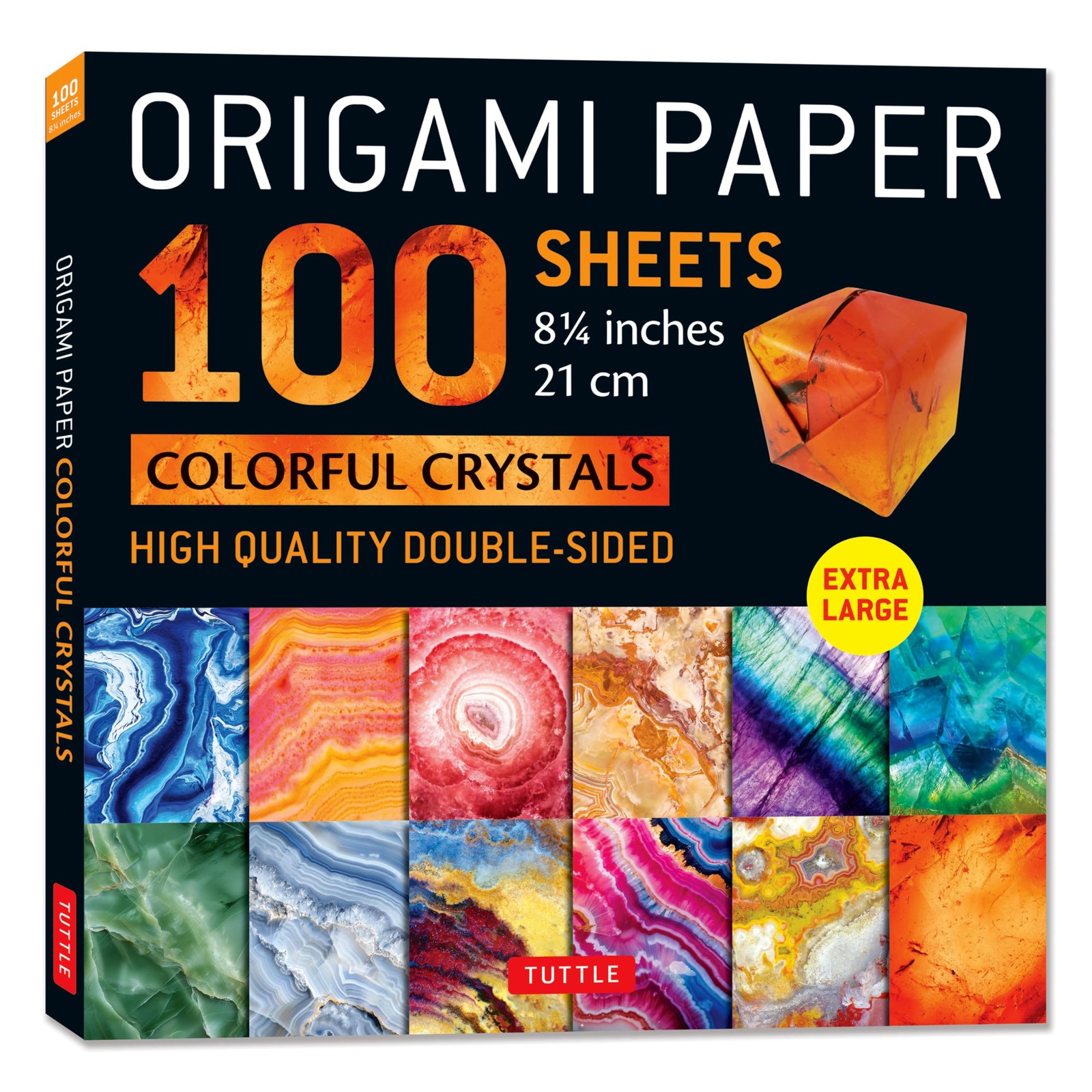 Origami Paper 100 Sheets Colorful Crystals 8 1/4" : Extra Large Double-Sided Origami Sheets Printed With 12 Different Patterns (Instructions For 5 Projects Included) Tuttle Studio - Image 3