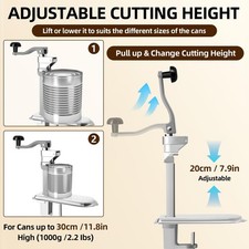 Commercial Can Opener Cast Steel Manual Table Can Opener for 11.8" Cans