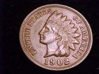 1902 Indian Head Cent, Very Fine Grade.