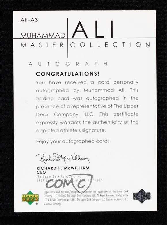2000 Upper Deck Master Collection 20/50 Muhammad Ali #Ali-A3 Auto - Image 2 of 3