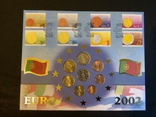 Juego de monedas y estampillas de euro Portugal 2002 Benham primer día cubierta