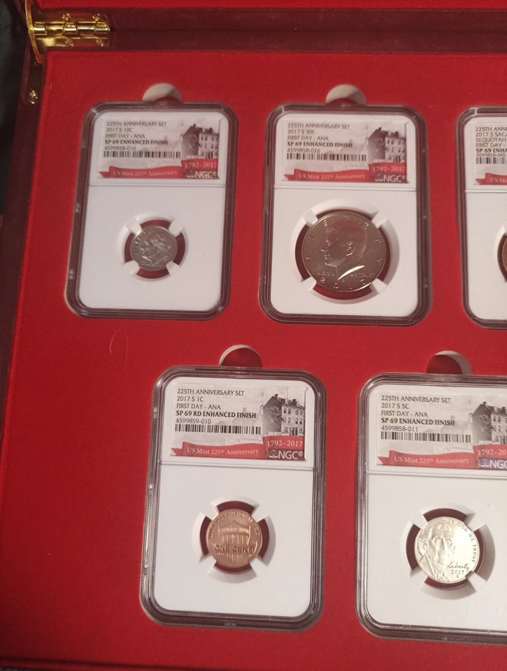 2017-S 225th Anniversary SP69 NGC First Day ANA Enhanced 10 Set W/ Display - Image 2 of 4