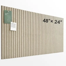 Large Cork Board for Office 8 Pack Felt Wall Tiles with Slat Wall Paneling Fe...