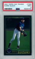 2001 Topps Chrome Traded Baseball Seattle Mariners Ichiro Suzuki Base Psa 9