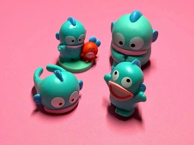 Sanrio Hangyodon Gacha Egg Figures 4 Pack Chocolate Egg Set Bonus Item