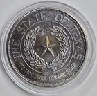 Rare 1986 1oz .999 Silver The State of Texas Round in a Capsule