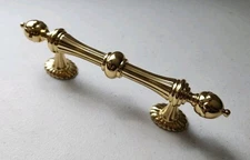 Alno A6929-4-PB Ornate 4" Center to Center Victorian Solid Brass Cabinet Pull