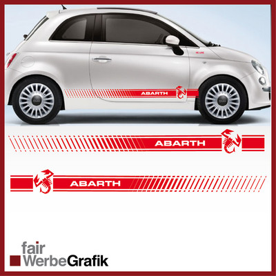 Fiat Style Abarth Punto Skorpion 500 Seitenstreifen Seitenaufkleber #1001