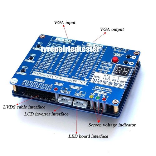 T-V16 LCD/LED Panel Tester For 7-84 Inch Screens | 55 Programs, 12 Test Images, Includes 11 LVDS Cables