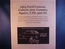 1965 Ford Galaxieltd500 Dealer Costretail Sticker Pricing For Cars Options 1965 Ford Galaxieltd500 Dealer Costretail Sticker Pricing For Cars Options