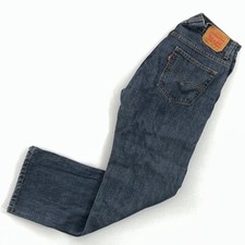 Levis Boys 505 Straight Leg Jeans Blue Pockets Flat Front Denim 18 Reg 29 X 29