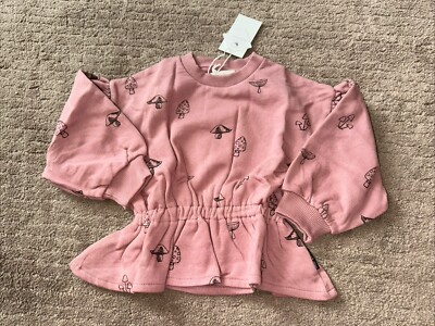 SPROET & SPROUT   GIRLS MAUVE MUSHROOM SWEATSHIRT SIZE 2Y