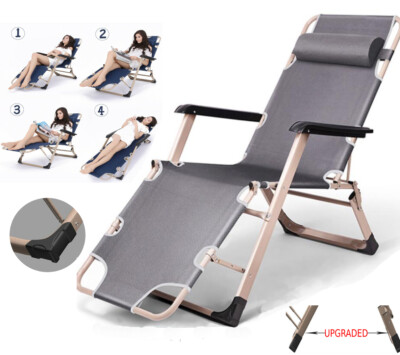 SUN LOUNGER SUN BED INDOOR OUTDOOR GARDEN FOLDING RECLINING ADJUSTABLE  CHAIR BED UK