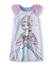 Frozen Elsa Girls Magical Snowflake Sleeveless Pajama Gown, Size 7-8
