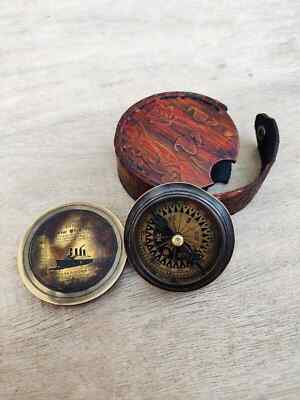 Boussole Spencer vintage en laiton avec couvercle, marine nautique pour la navigation - France