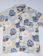 Disneyland Resort Mickey Hawaiian Camp Shirt Surfing Woody Car Men Medium