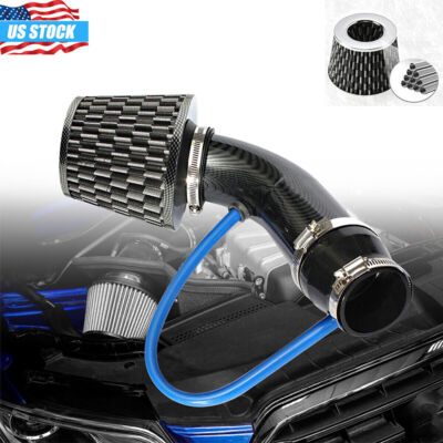 76mm 3'' Car Cold Air Intake Filter Induction Kit Pipe Power Hose System Aluminum