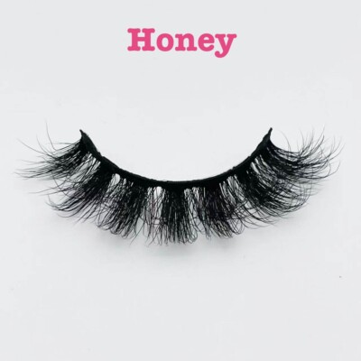 Russian  Mink  Eye Lashes, Black Long Natural Thick Fluffy; Style Honey
