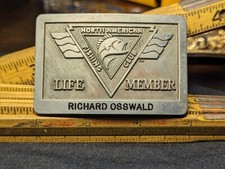 North American Fishing Club Belt Buckle VINTAGE -Life Member Exclusive- 3" Brass