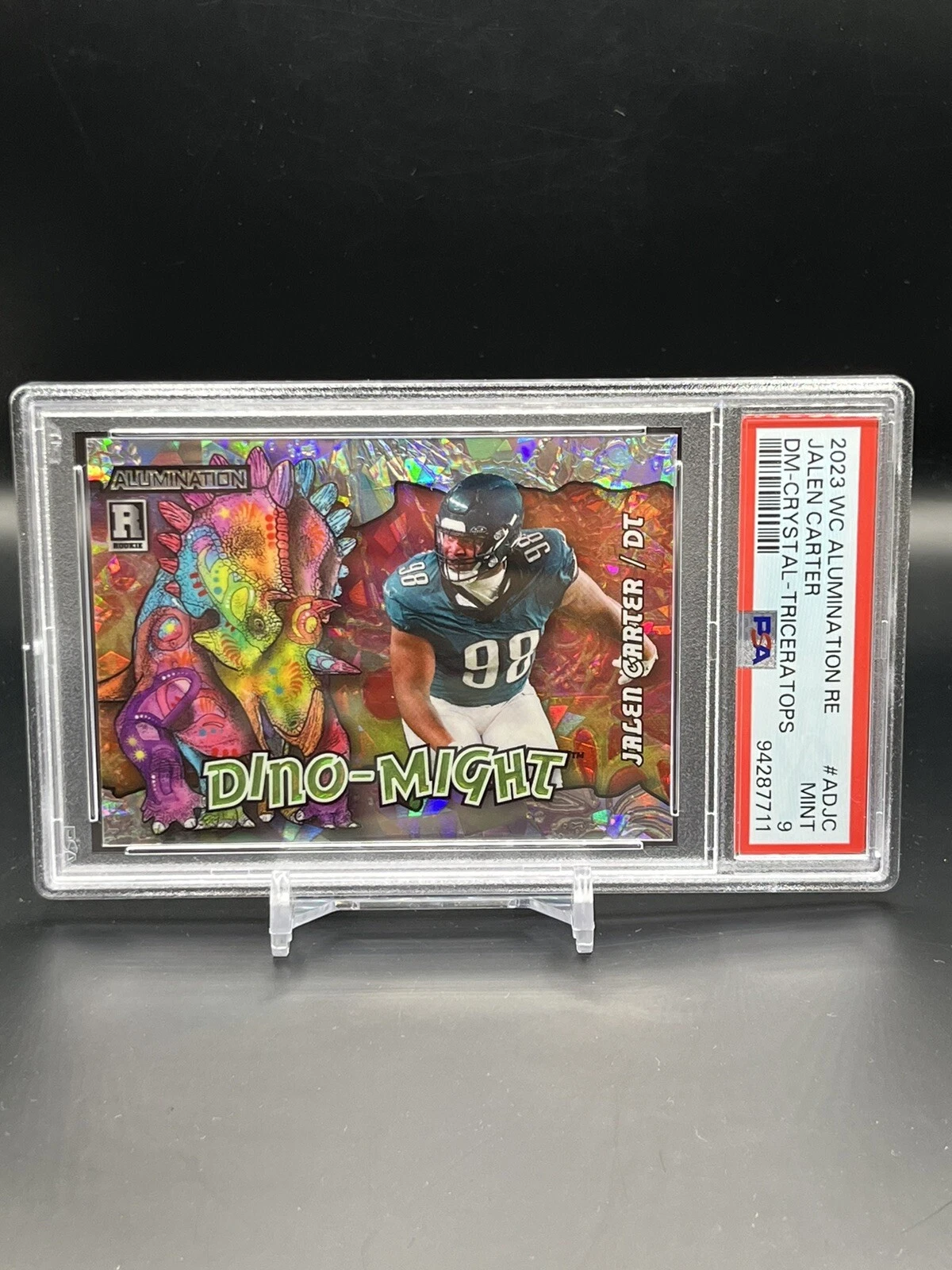Jalen Carter Wild Card Alumination Rookie Edition Dino-Might #ADJC Crystal-Triceratops