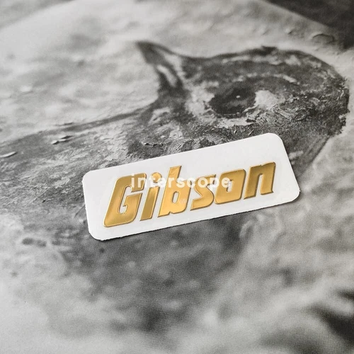 2Pcs Gibson Guitar Bass V Neck Headstock Self-Adhesive Metal Logo Decals Sticker