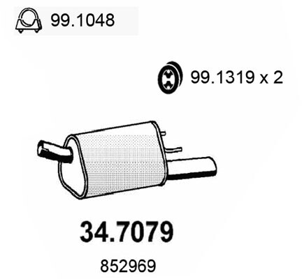 Silencieux arrière ASSO 34.7079 pour réparer l'échappement de la Opel Corsa B du quotidien