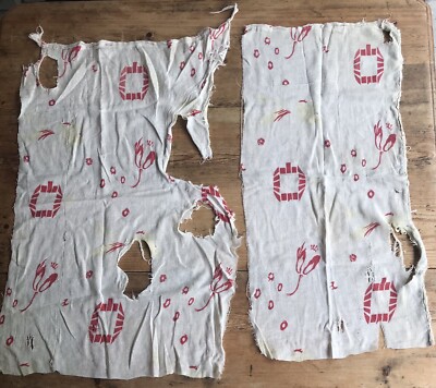Vintage FeedSack Tuch Baumwollstoff Quilt Backing Art Deco Distressed Time Worn