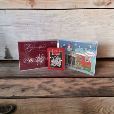 2 NEW Papyrus Christmas Cards + 1 LENOX Christmas Train Ornament FACTORY SEALED