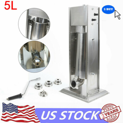 5L Heavy Duty Stainless Steel Manual Churrera Churros Machine Maker w/ 4 Nozzles