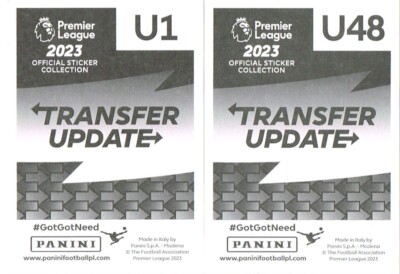 Panini Premier League 2023   Transfer Update   album stickers U1-U48