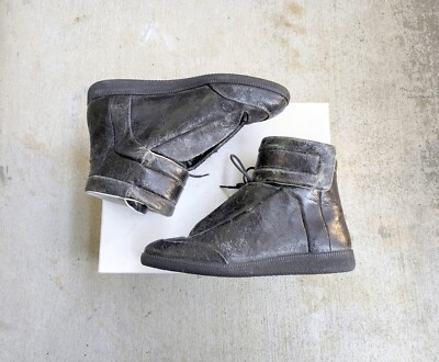 Maison Margiela Future Black Men 12 45 Leather High Top Sneakers