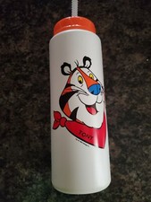 Vintage Kellogg Tony The Tiger Logo Advertising Tumbler Cup Sipper  Straw 1993