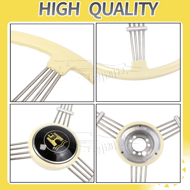 Volante para Porsche Chrysler Retro Clásico Coche Modificado Marfil 400mm  Foto 4 de 4