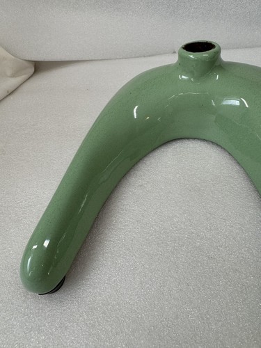 VINTAGE CAST IRON GREEN ENAMELED INDUSTRIAL LAMP BASE STAND - Picture 3 of 16