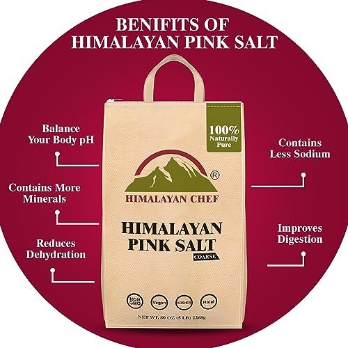 Himalayan Pink Salt - 5 lbs Coarse Grain Bulk Bag - 100% Natural and Pure Gou... - Picture 2 of 5