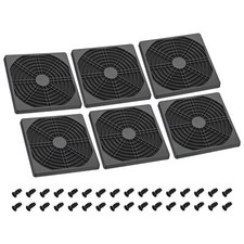 120mm Cooling Fan Filter with Screw, 6 Pack ABS Ventilator Grill Guard, Black