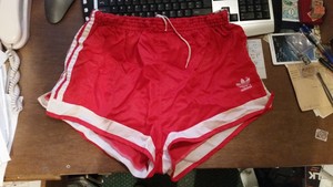 red adidas vintage shorts
