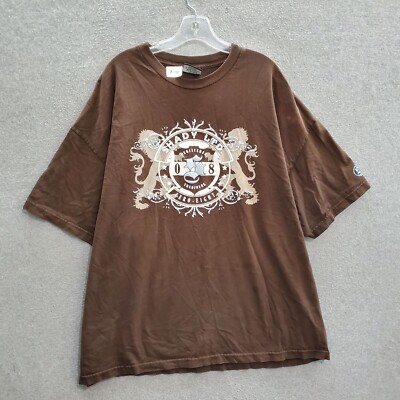 Shady Men T-Shirt 2XL Brown Logo Zero Eight Emblem Short Sleeve Crew Neck READ