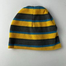 Nickelodeon Striped Beanie Hat, Bright Yellow  Gray, Acrylic, 2013